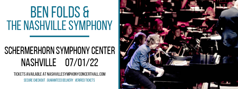 Ben Folds & The Nashville Symphony at Schermerhorn Symphony Center tickets Ben Folds & The Nashville Symphony at Schermerhorn Symphony Center